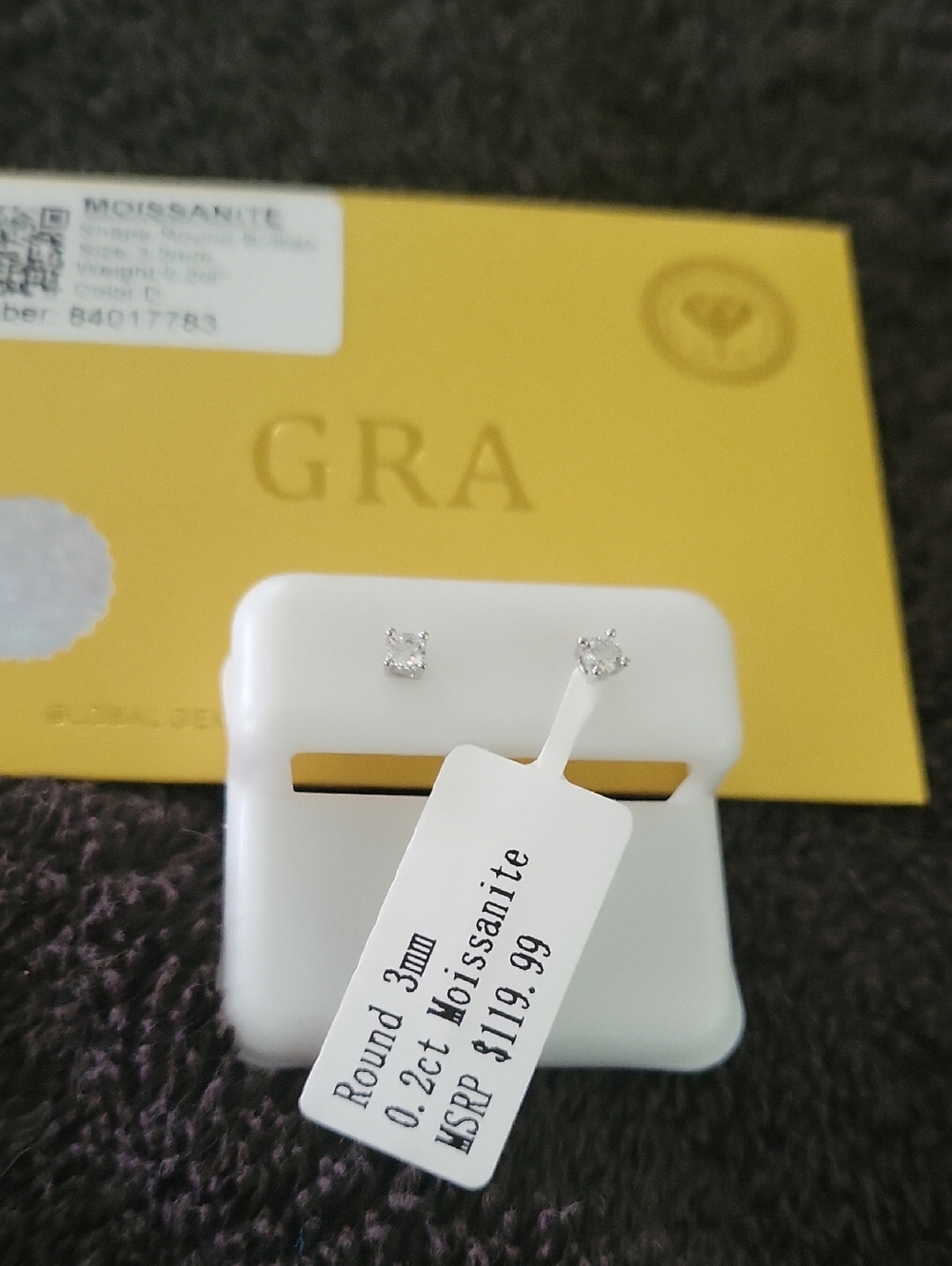 Source Unknown White Moissanite Stud Earrings In Sterling Silver